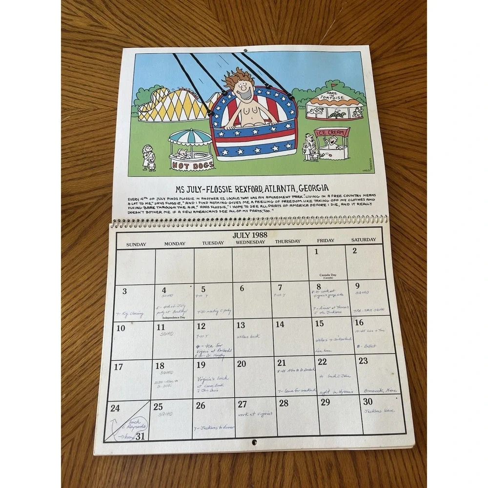 Ms of the Month Calendar Retro Vintage 1980s Hadley Robertson Funny Womens Humor
